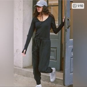 FP Movement By Free People Make It Count Black Jumpsuit